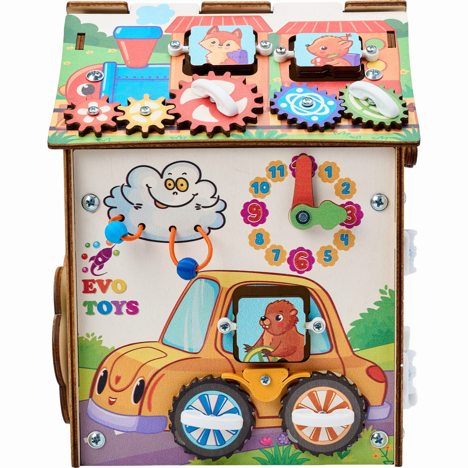 Бизиборд домик развивающий Лапки мини 20х25 см