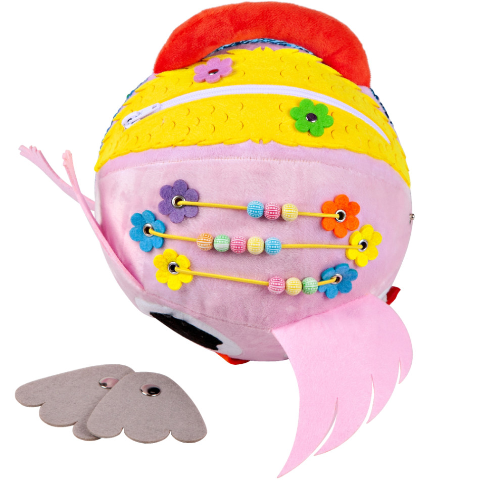 Мягкий бизиборд мячик Совушка Макси, розовая (К-07)